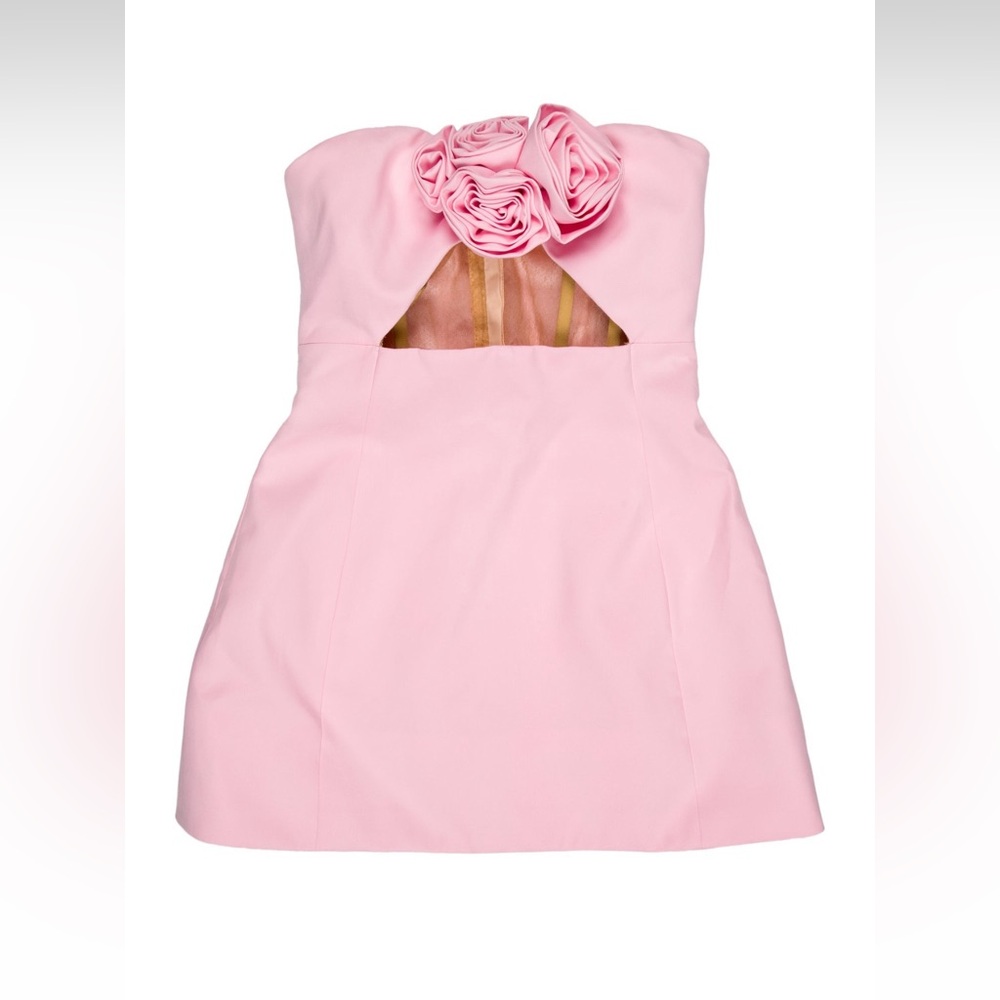 Magda Butrym Pink floral Strapless mini dress- size 2 - Picture 5 of 5